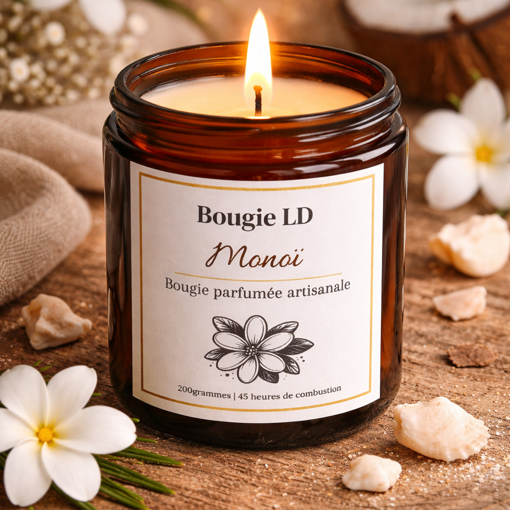 Bougie parfumée Monoï artisanale