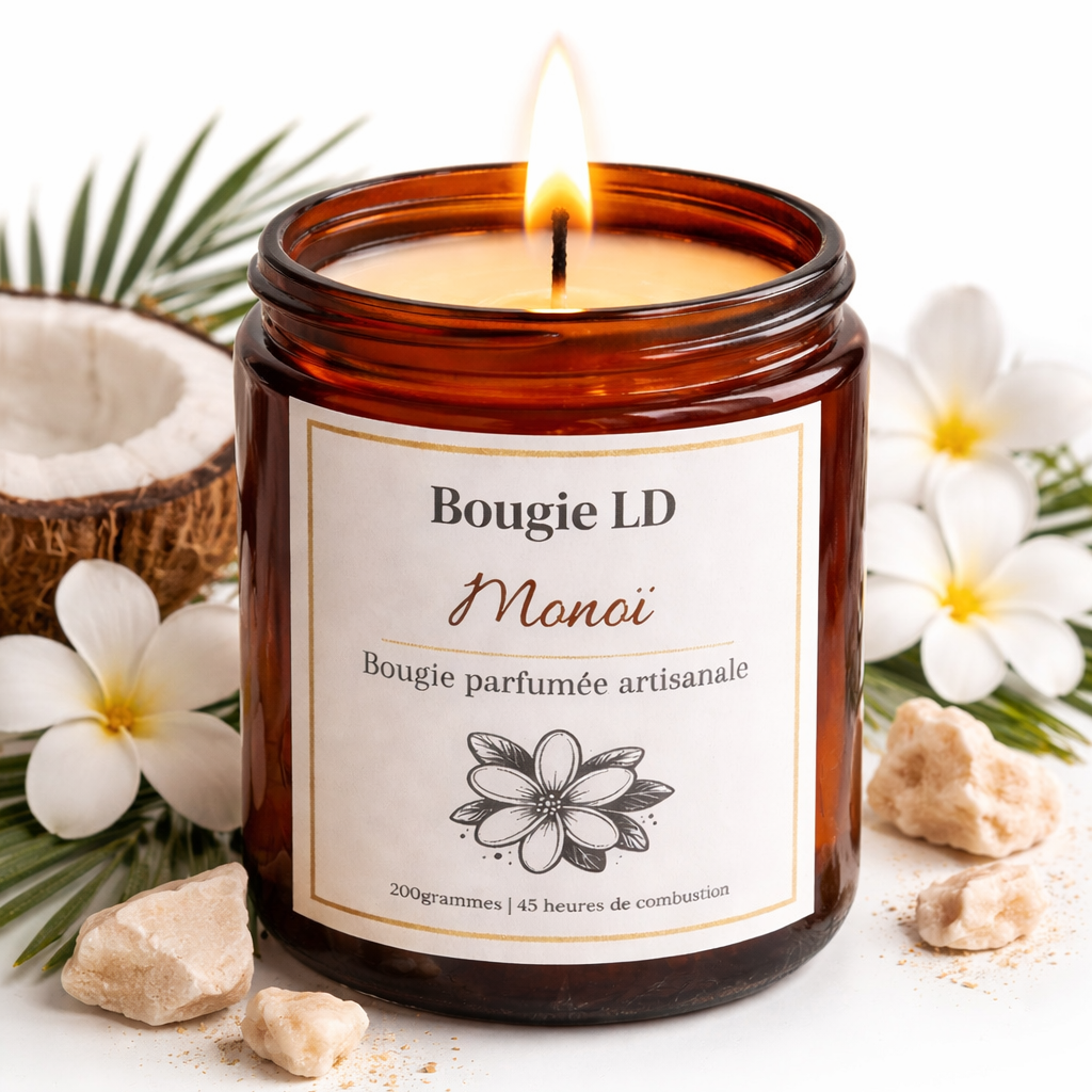 Bougie parfumée Monoï artisanale