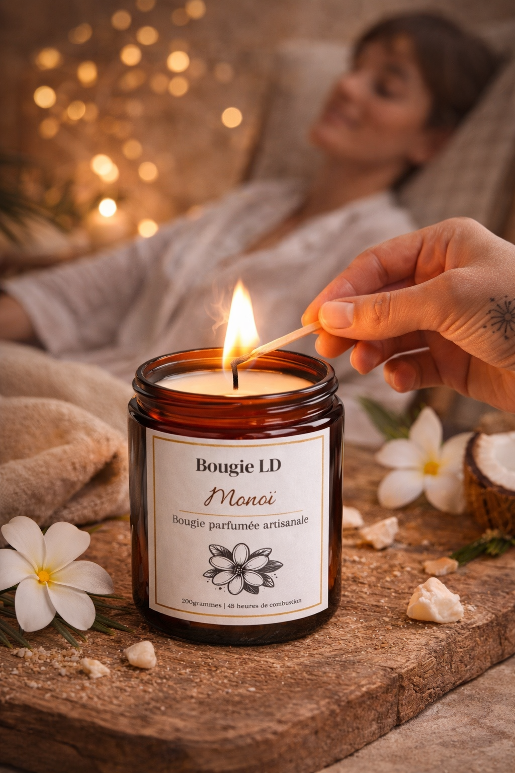 Bougie parfumée Monoï artisanale